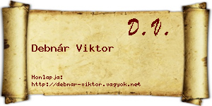 Debnár Viktor névjegykártya